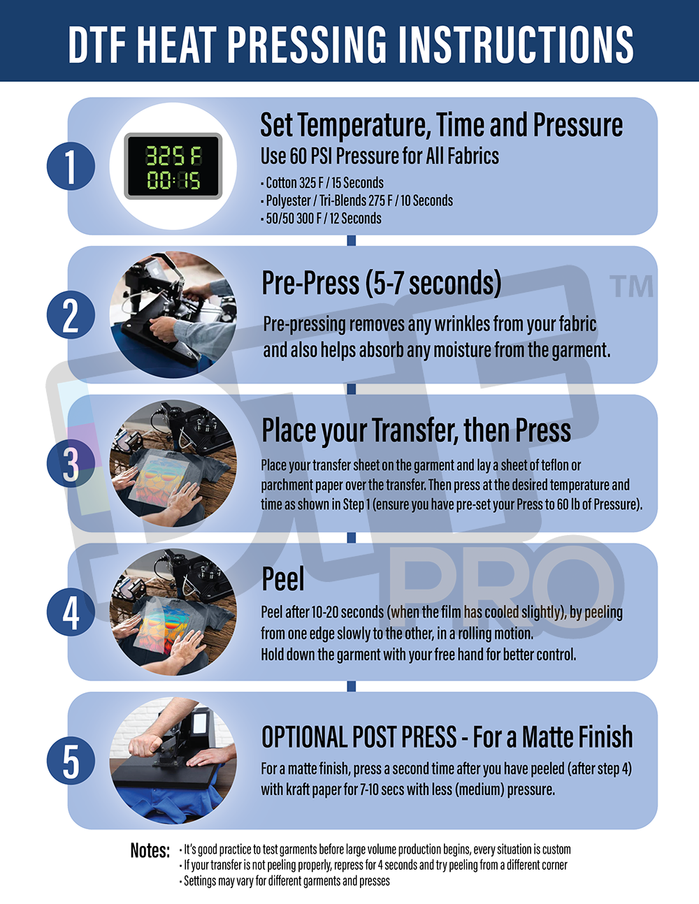 How To Press DTF (Direct to Film) Transfers on T-Shirts Step by Step Print  Instructions