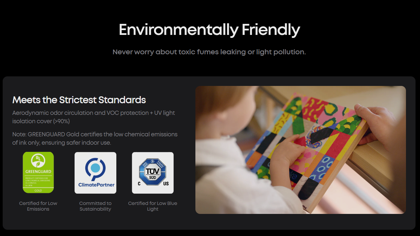 eufyMake E1 environmental and safety certifications