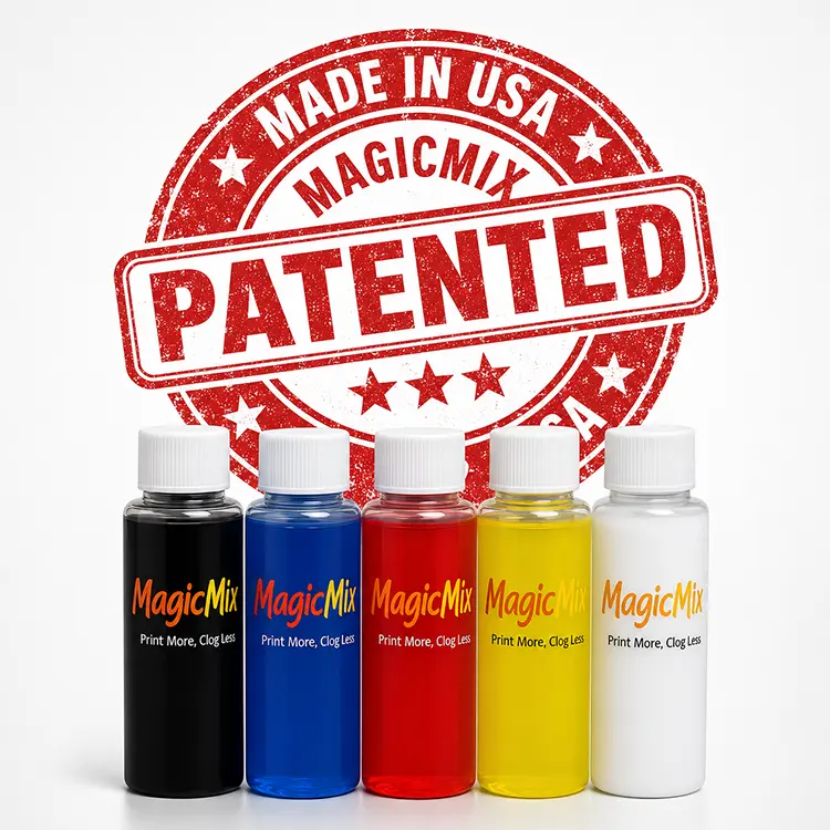 Patented MagicMix ink additive bottles made in the USA