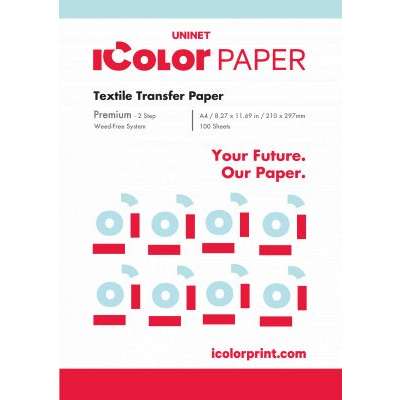 iColor Premium 2 Step Transfer and Adhesive Media Kit For Light and Dark Textiles -A4- 8.27 in x 11.69 in (210mm x 297mm) - includes 100 sets