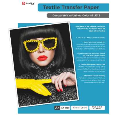 Durafirm 2 Step Transfer Adhesive Media Kit - A4 Size - includes 40 sheets (20 sets) - equivalent to Uninet iColor SELECT Transfer Media and compatible with both iColor and OKI transfer printers