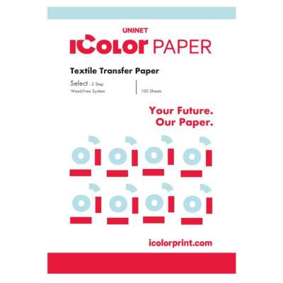 IColor Select 2 Step Transfer and Adhesive Paper Kit for Light and Dark Textiles - Tabloid XL - 11.8 in x 19 in (300 mm x 483 mm) - pack of 100