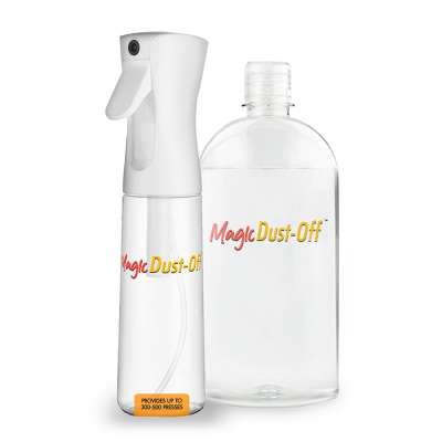 MagicDust-Off Spray - Anti-Static Fine Powder Remover for DTF and MagicInk Transfers - includes both the Mister Spray Bottle and 500ml MagicDust-Off Spray Liquid (for 150 T-Shirts)