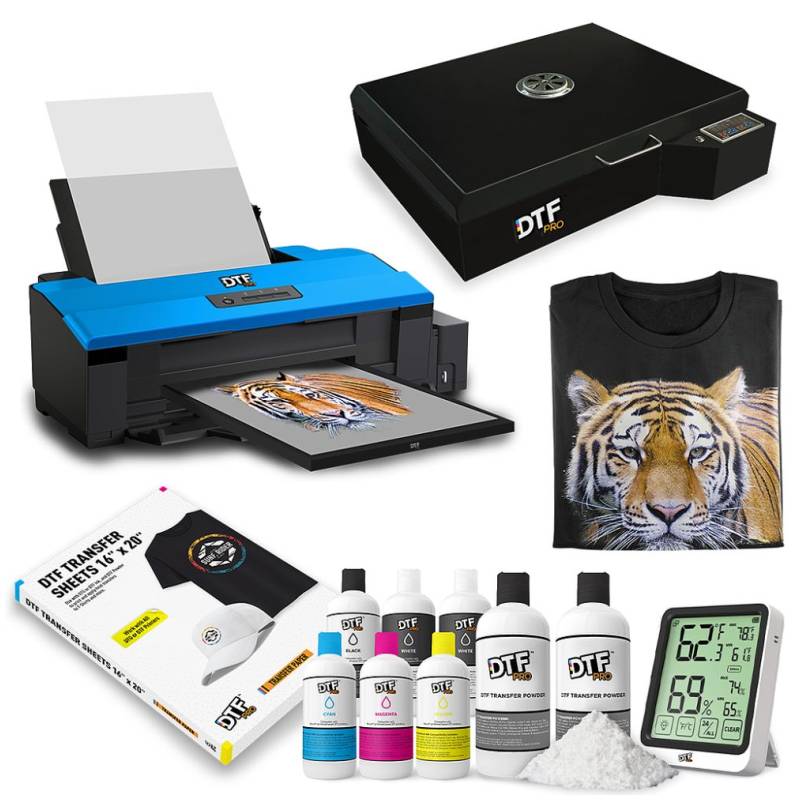 INSPIRE SERIES BUNDLE: DTFPRO INSPIRE 1800 DTF Printer (Direct to Film  Printer) - includes Printer, RIP Software, 1-on-1 Training, Supplies (6  Liters DTF ink, 3.5lb DTF Powder, 200 DTF Sheets) and the