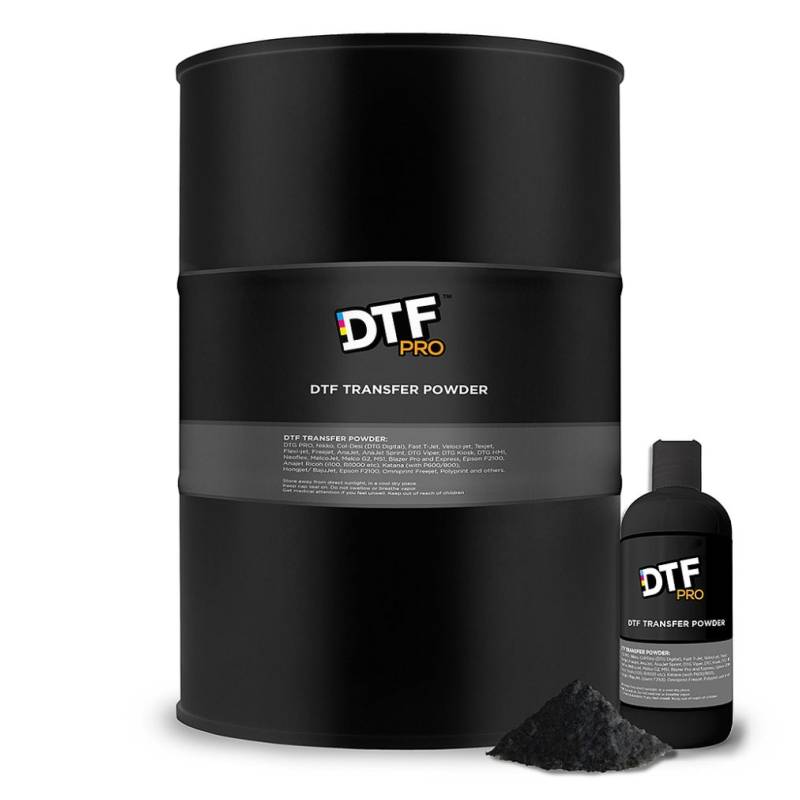 DTF Transfer Powder - BLACK - DTF Adhesive Powder / PreTreat Powder for use  with all DTF Printers