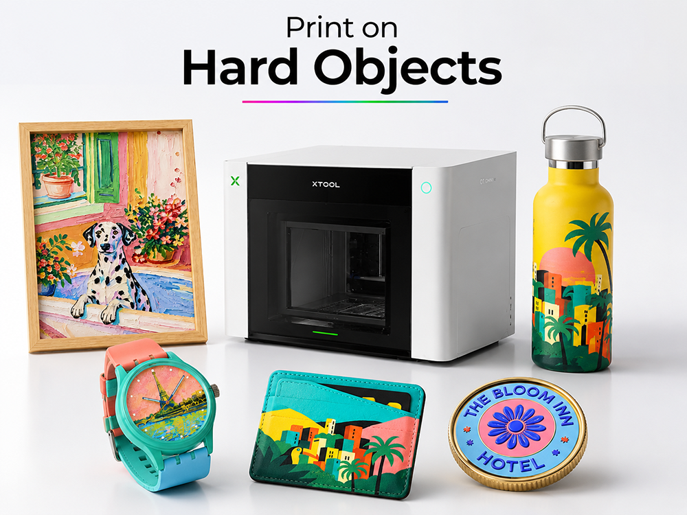 xTool O1 UV printed hard goods
